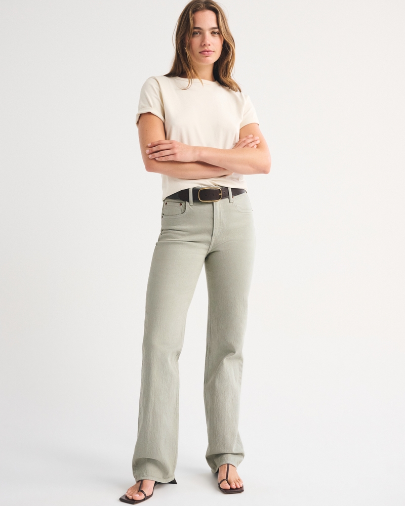 High Rise 90s Relaxed Jean - aloe by Abercrombie & Fitch
