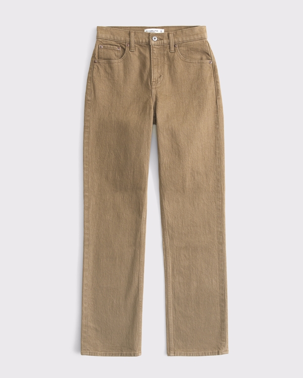 High Rise 90s Straight Jean, Toffee Brown view 1