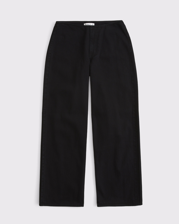 Curve Love Low Rise Bandless Ultra Loose Jean, Black view 1