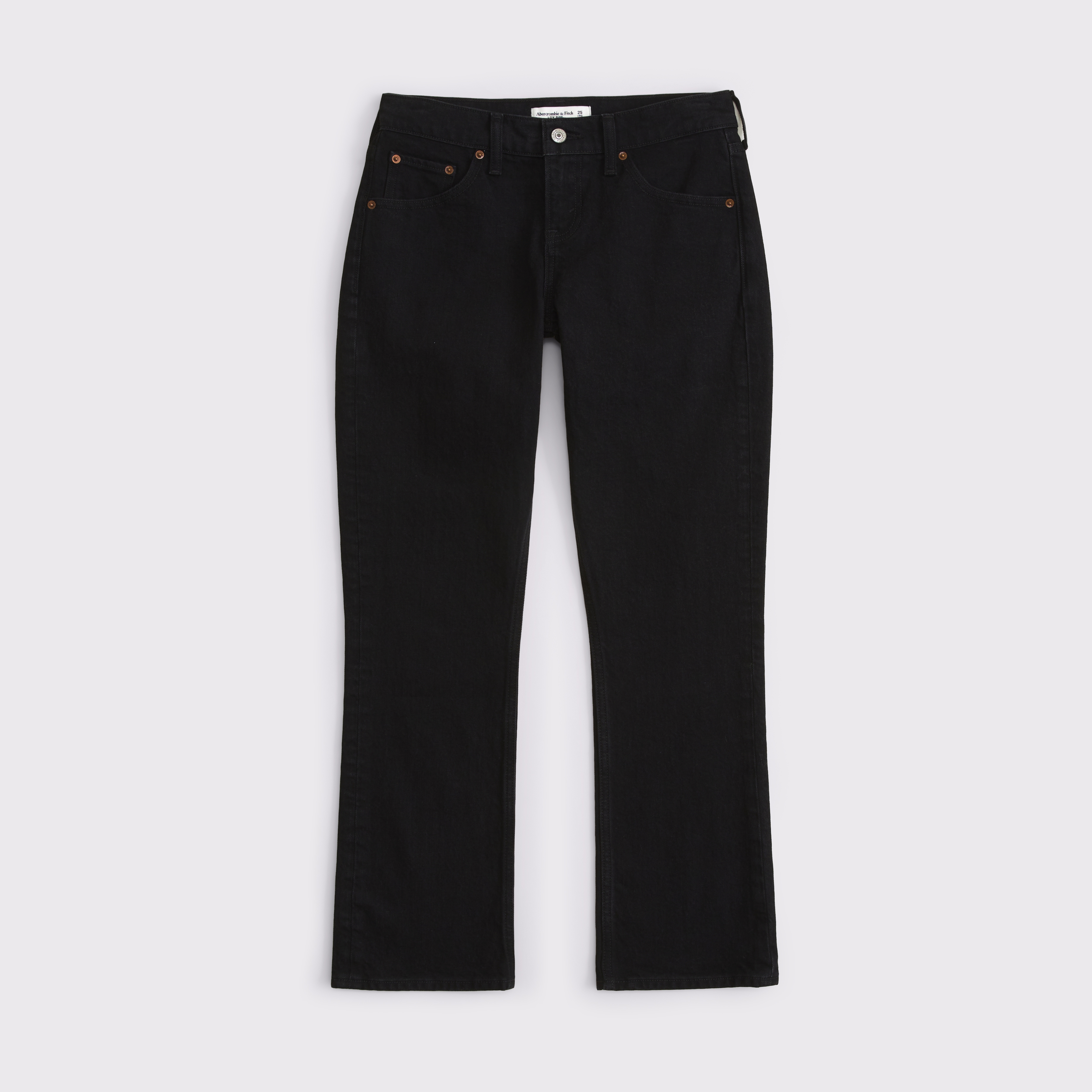 Женские джинсы Abercrombie & Fitch Low Rise Kick Flare Jean, цвет: Чёрный — фото 1