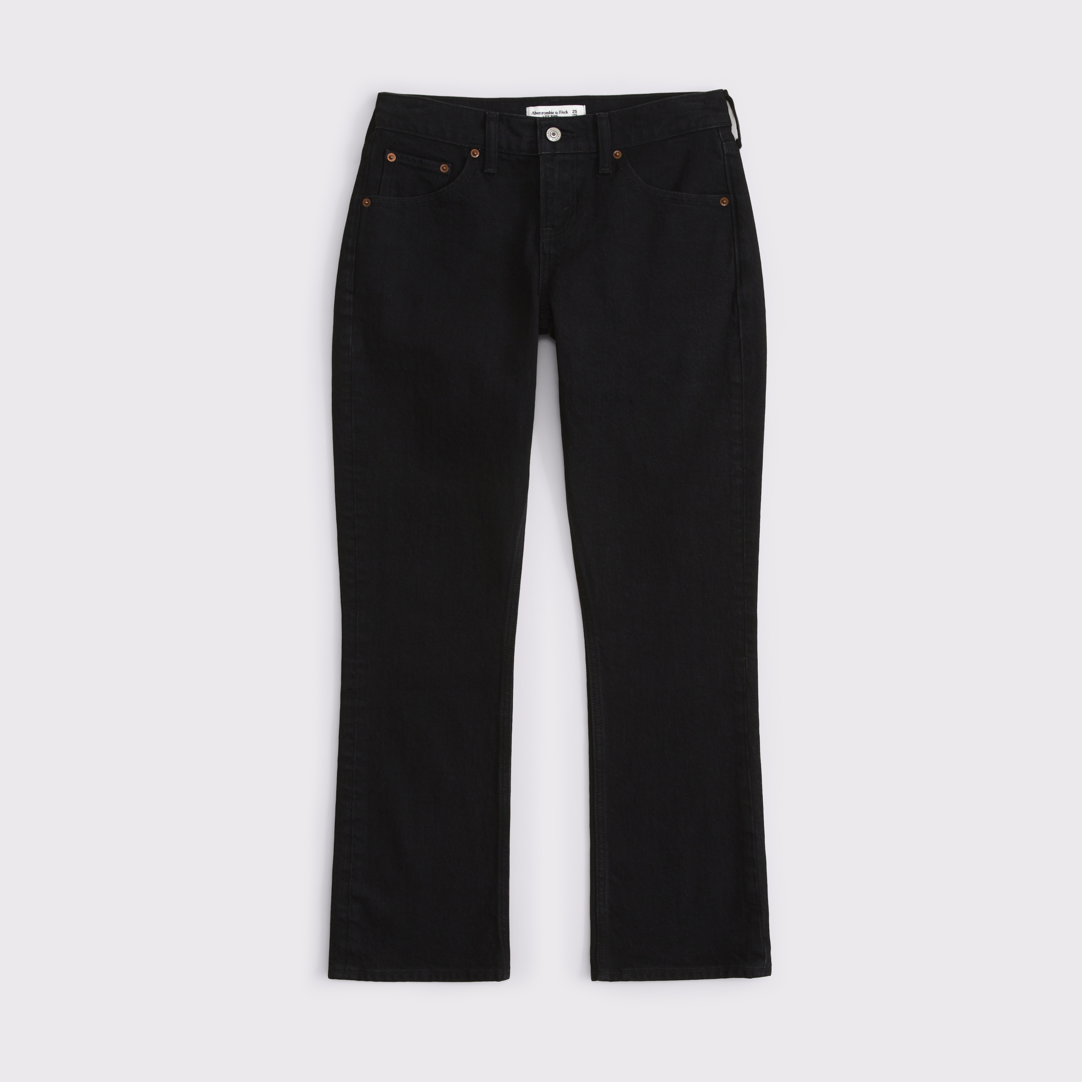 Женские джинсы Abercrombie & Fitch Curve Love Low Rise Kick Flare Jean, цвет: Чёрный — фото 1