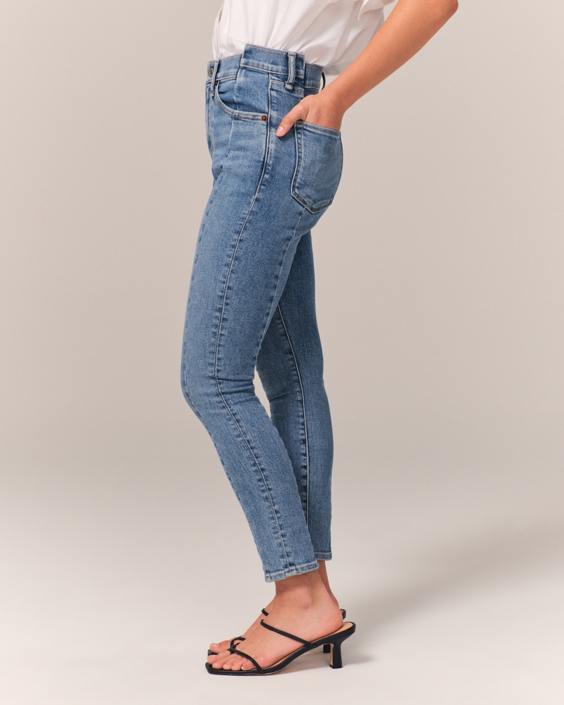 Hollister Jeans Womens 00 High Rise Crop Super Skinny Blue Denim
