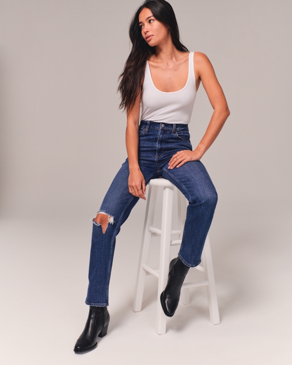 Fashion Look Featuring Abercrombie & Fitch Bodysuits and Abercrombie &  Fitch Straight-Leg Jeans by lizlovery - ShopStyle