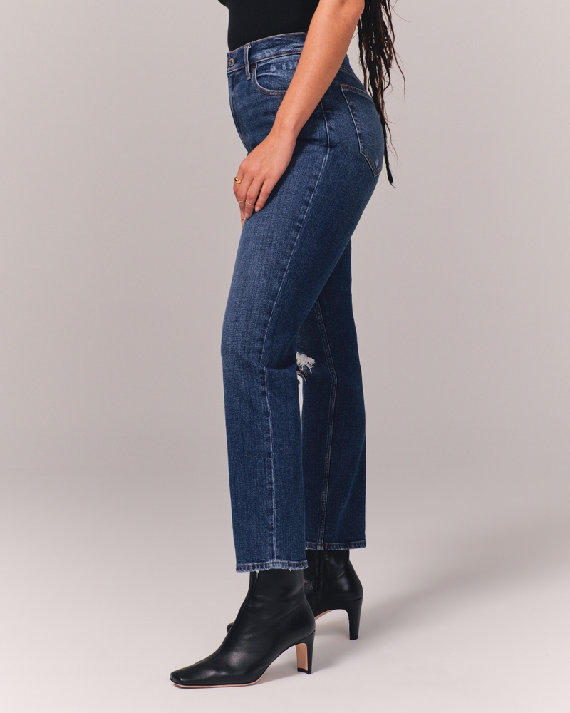 Abercrombie + Curve Love Ultra High Rise Ankle Straight Jean