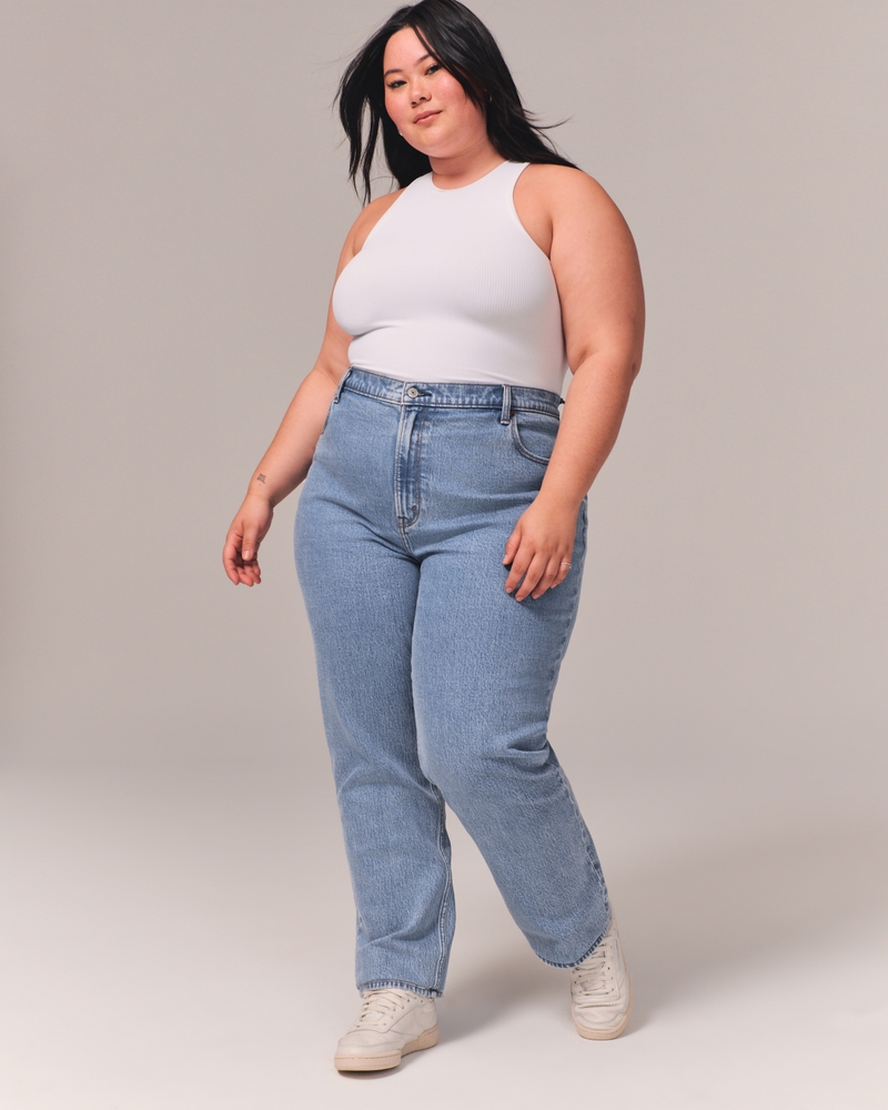 Abercrombie & Fitch Curve Love Ultra High Rise 90s Straight Jean