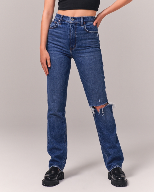 Ultra High Rise 90s Straight Jean, Medium Destroy