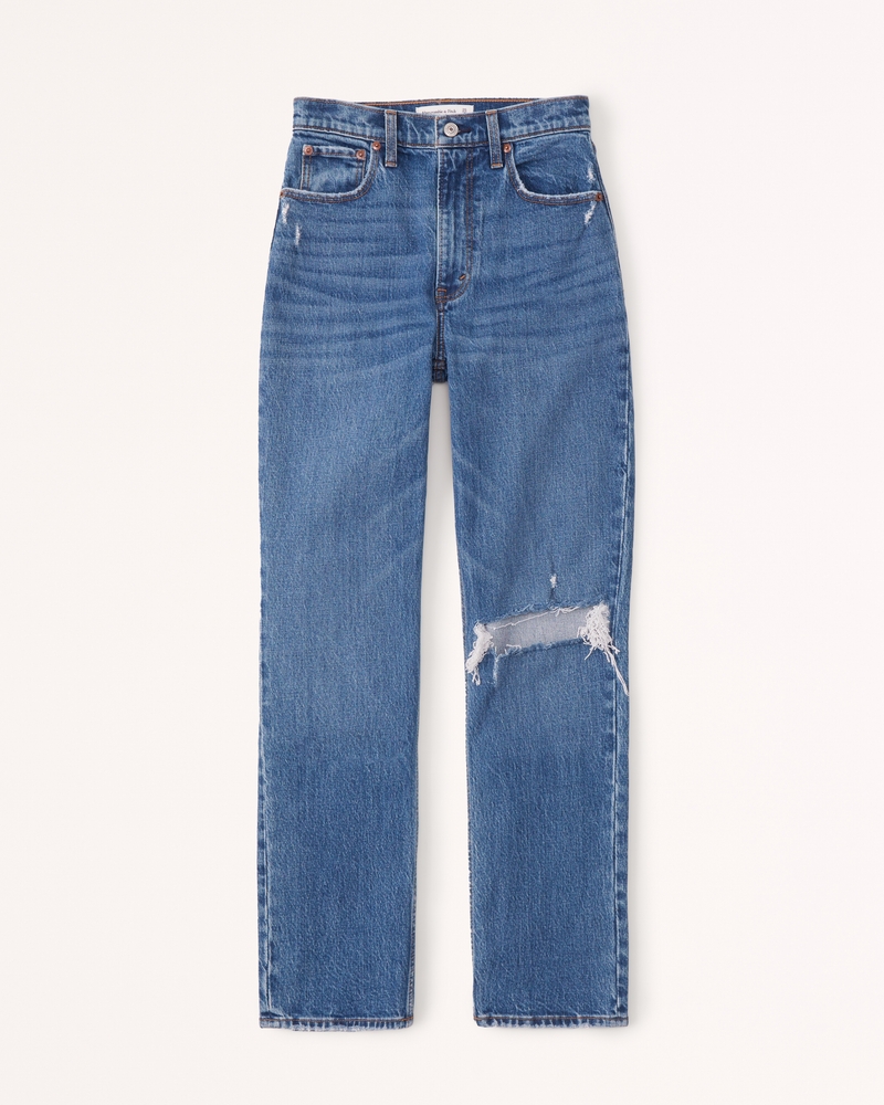 Remi Ripped Stretch Baggy Jeans - Medium Wash