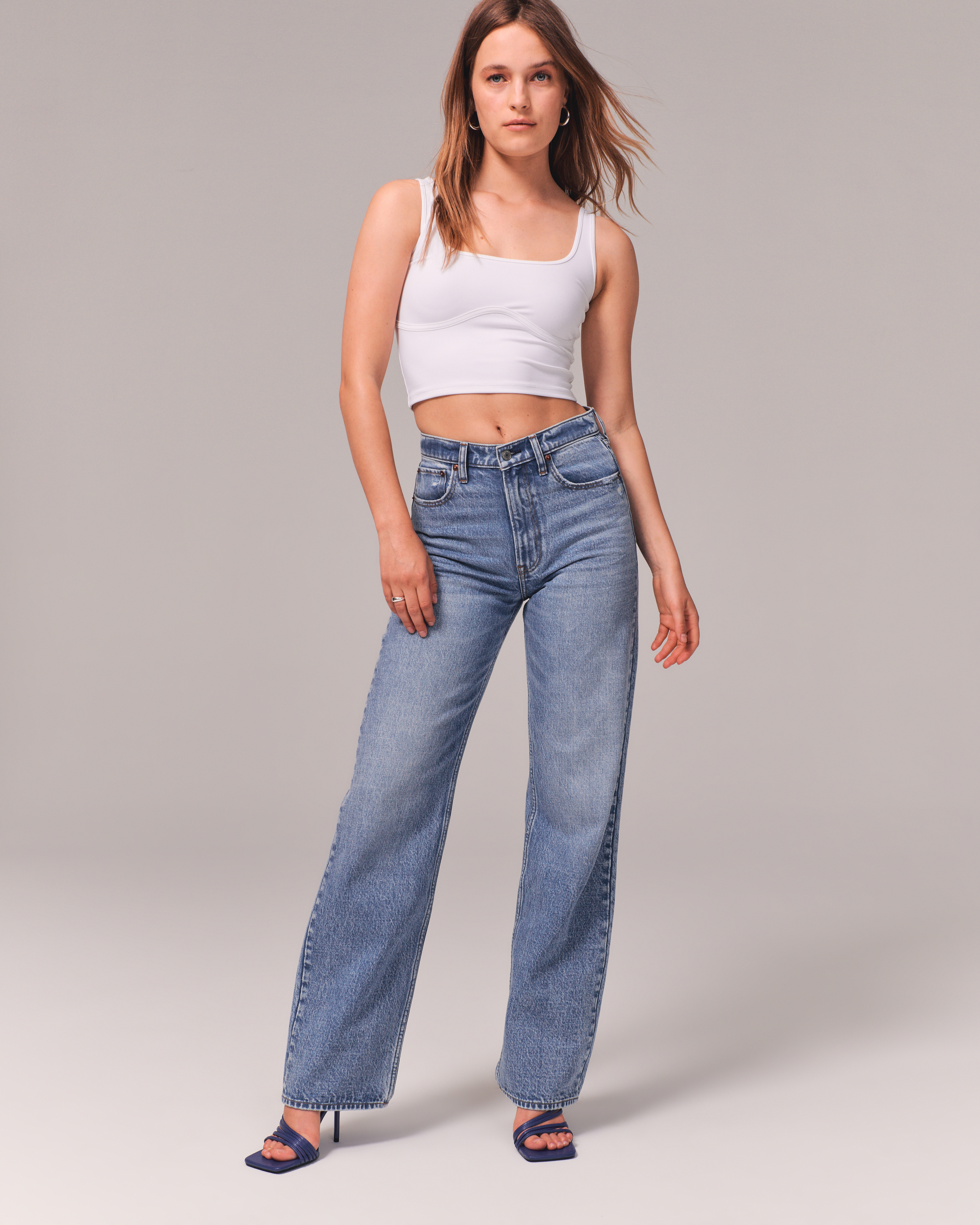 High hip hot sale jeans