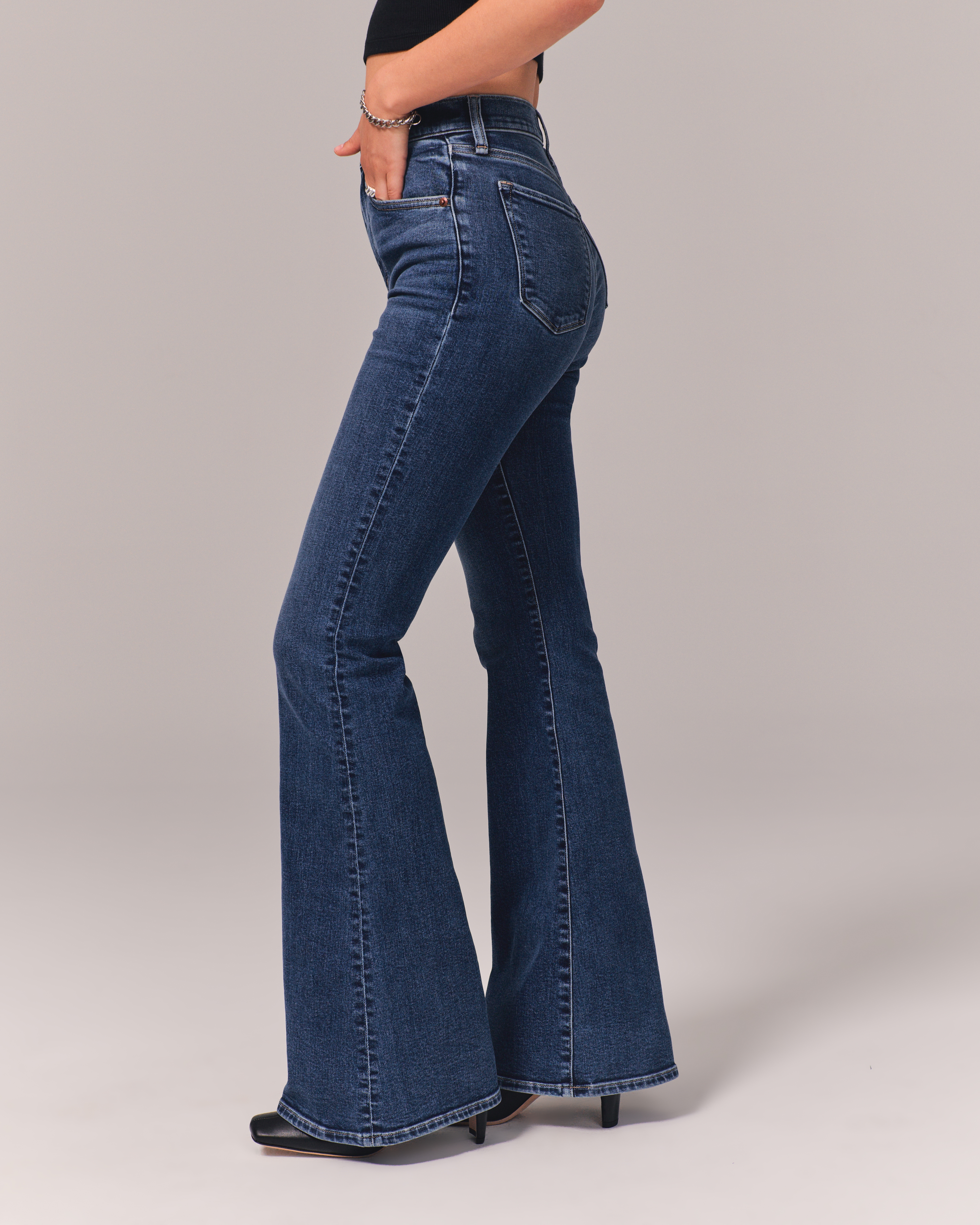 Stretch flare store jeans plus size