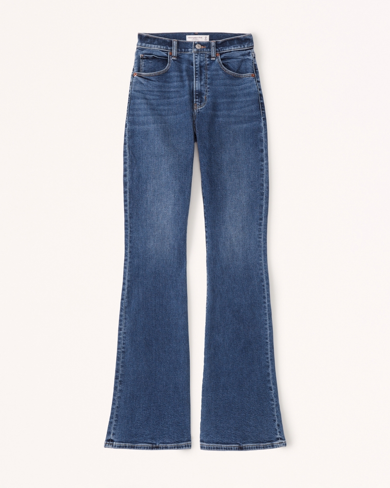 Plus Size Jeans, Flare Leg High Rise Full Length Jeans