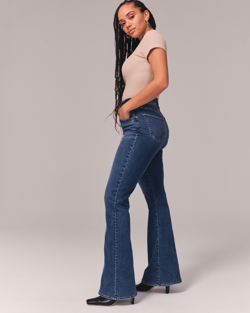 Buy Girl's Bell Bottom Loose Fit Stretchable Denim Jeans Online at
