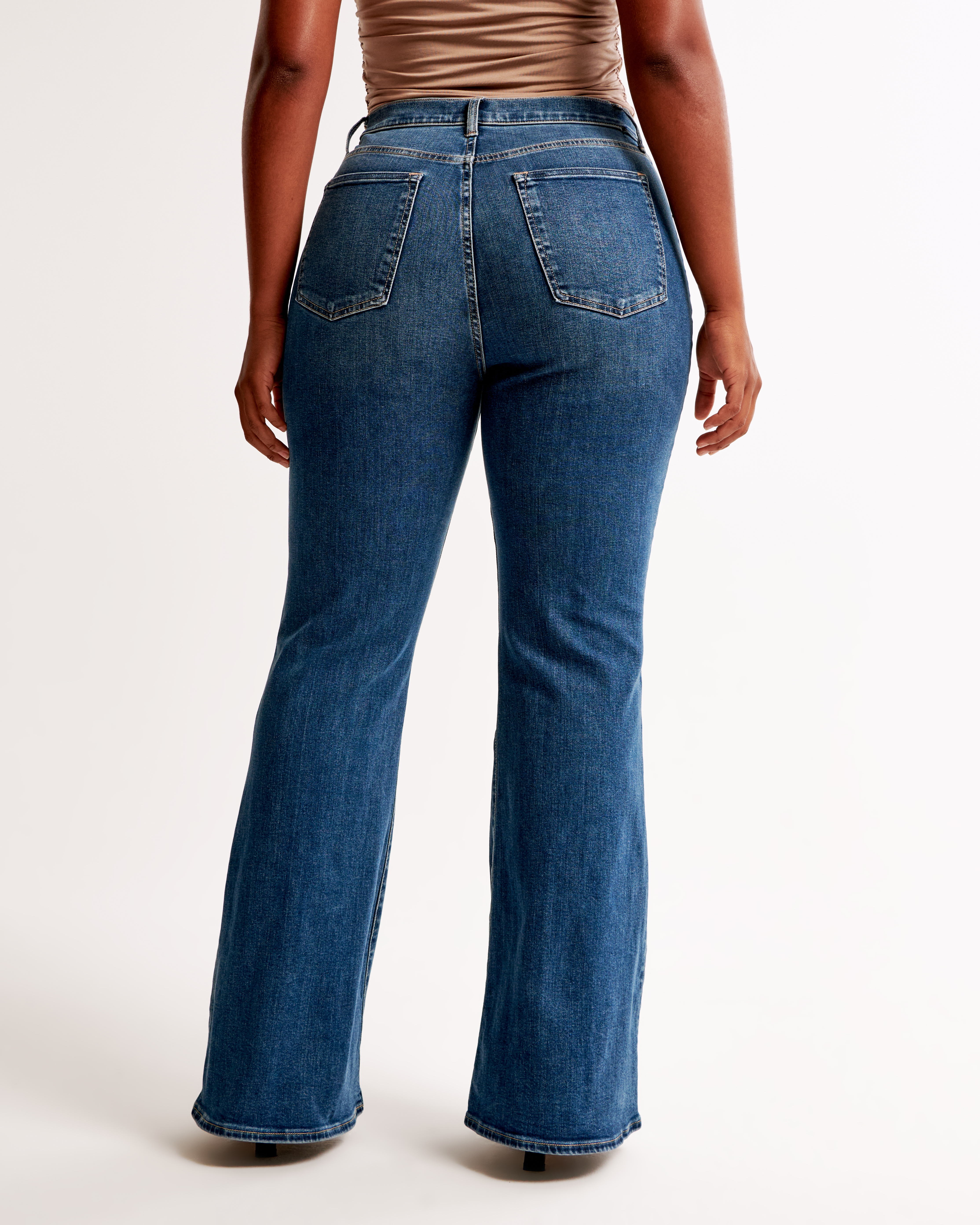 High waisted clearance flare jeans short