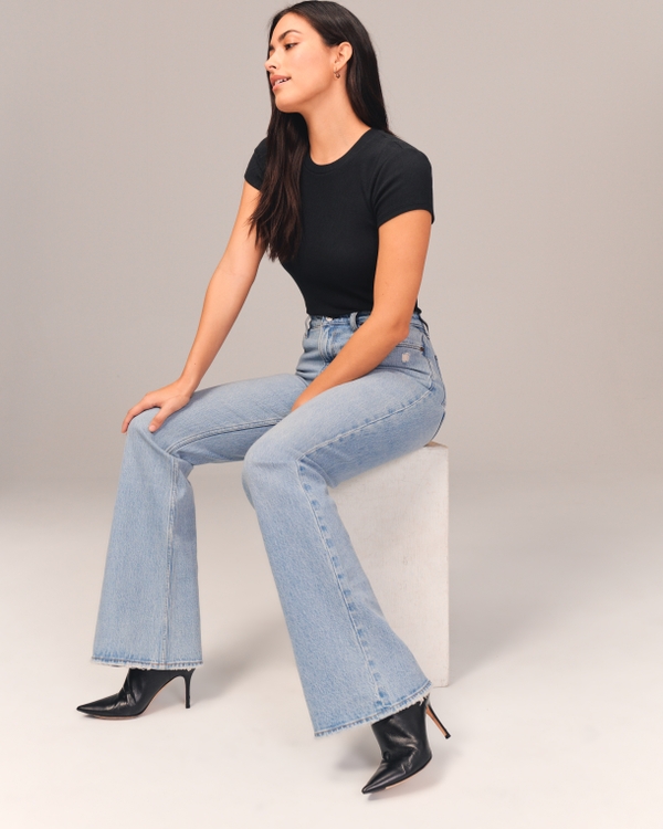 Curve Love High Rise Vintage Flare Jean, Light