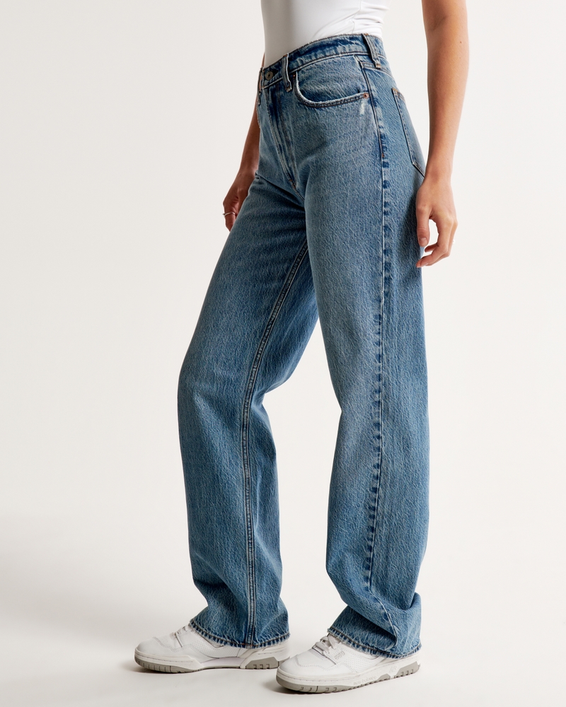 High Loose Flare Women's Jeans - Medium Wash