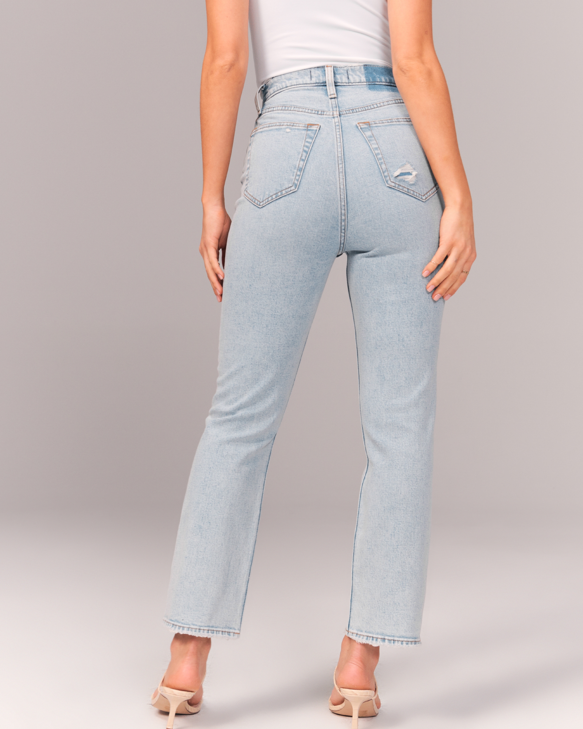 abercrombie curve love ultra high rise ankle straight jeans