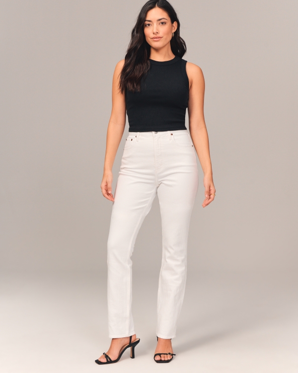 Curve Love Ultra High Rise 90s Slim Straight Jean, White