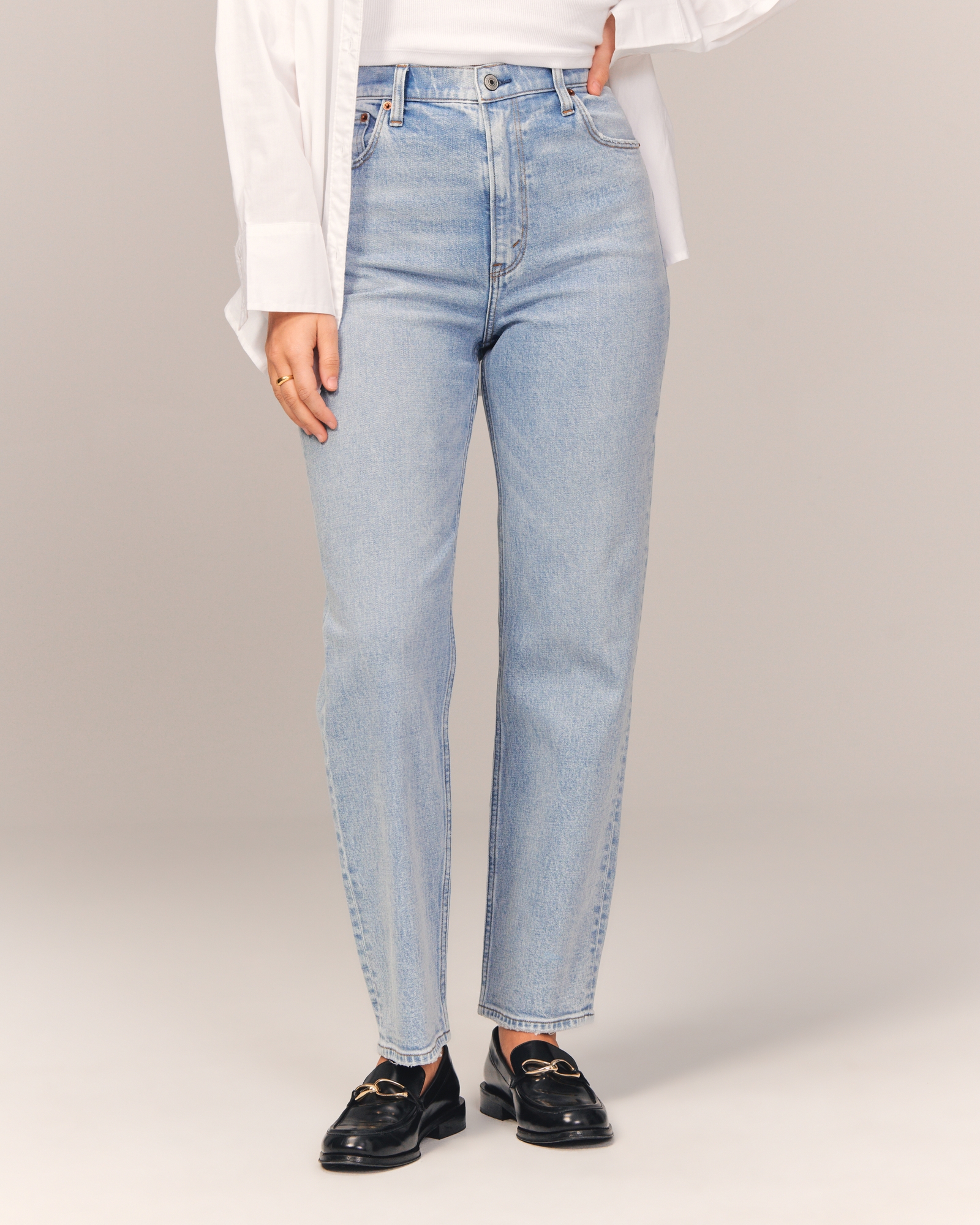 Jeans rectos al tobillo de tiro superalto Curve Love
