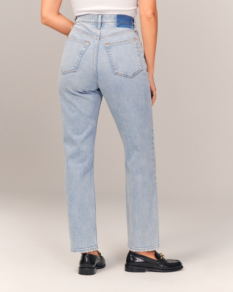 Abercrombie & Fitch Curve Love Ultra High-Rise Ankle Straight Jeans