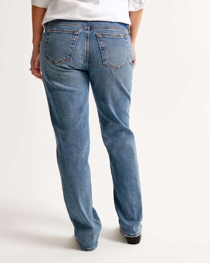 C&A Women's 5-Pocket Trousers Large Sizes Straight Mid Rise/Mid Waist  Stretch Cotton Denim, Denim Blue : : Fashion