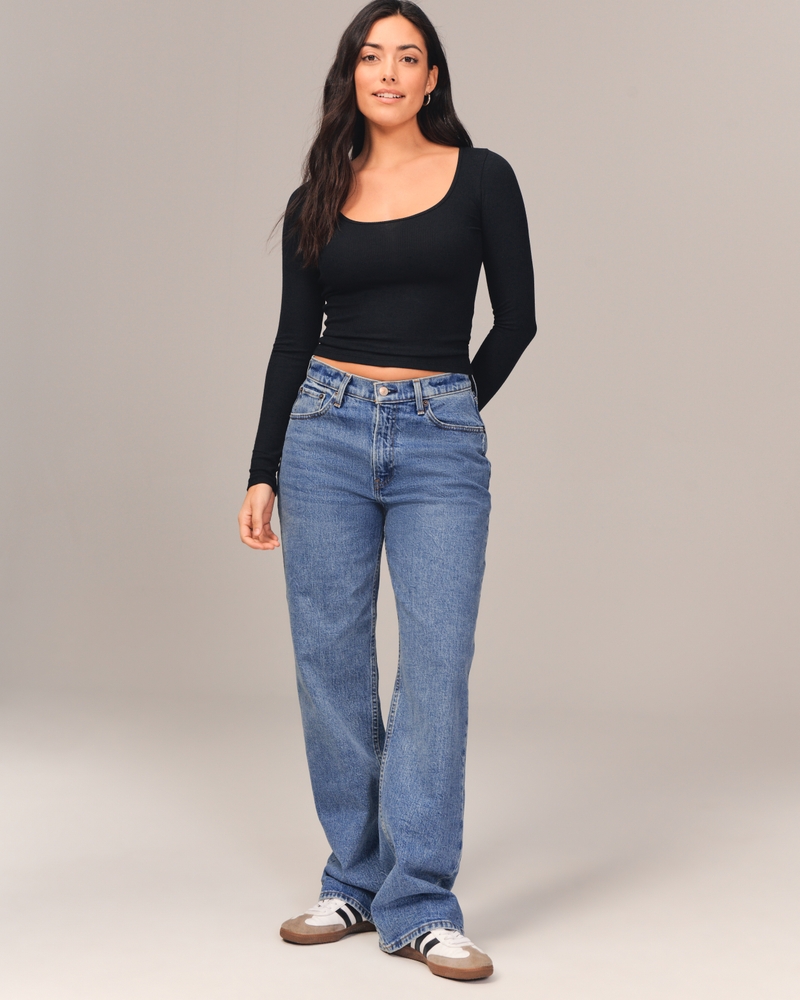 Women's Curve Love Mid Rise 90s Straight Jean