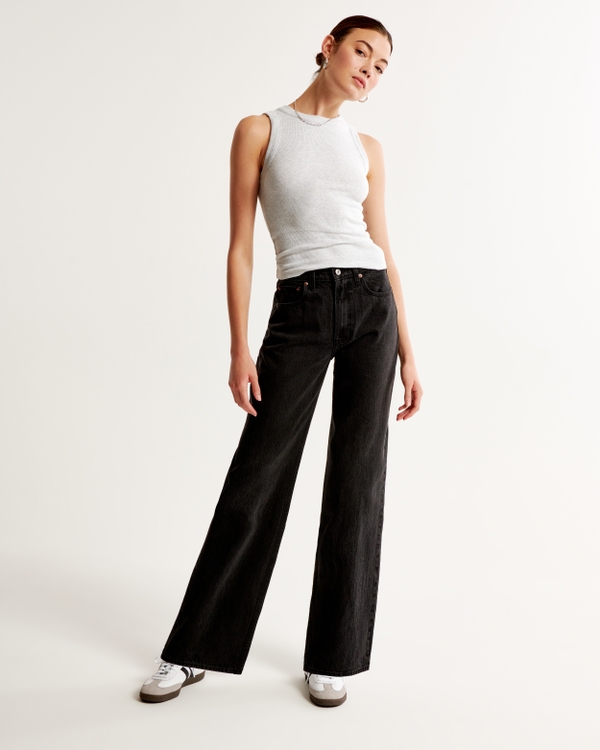 High Rise Loose Jean, Black