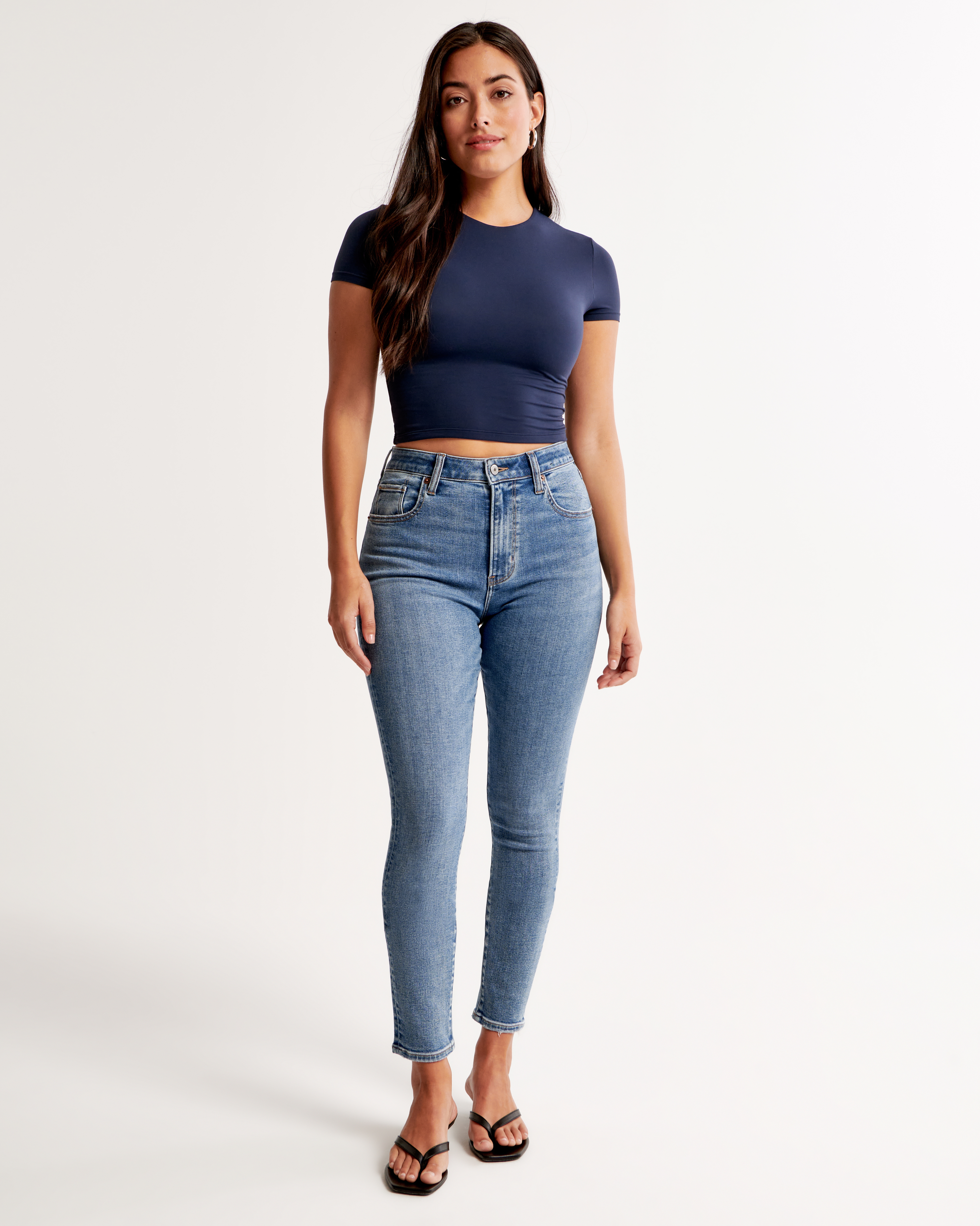 High rise store ankle jeans abercrombie