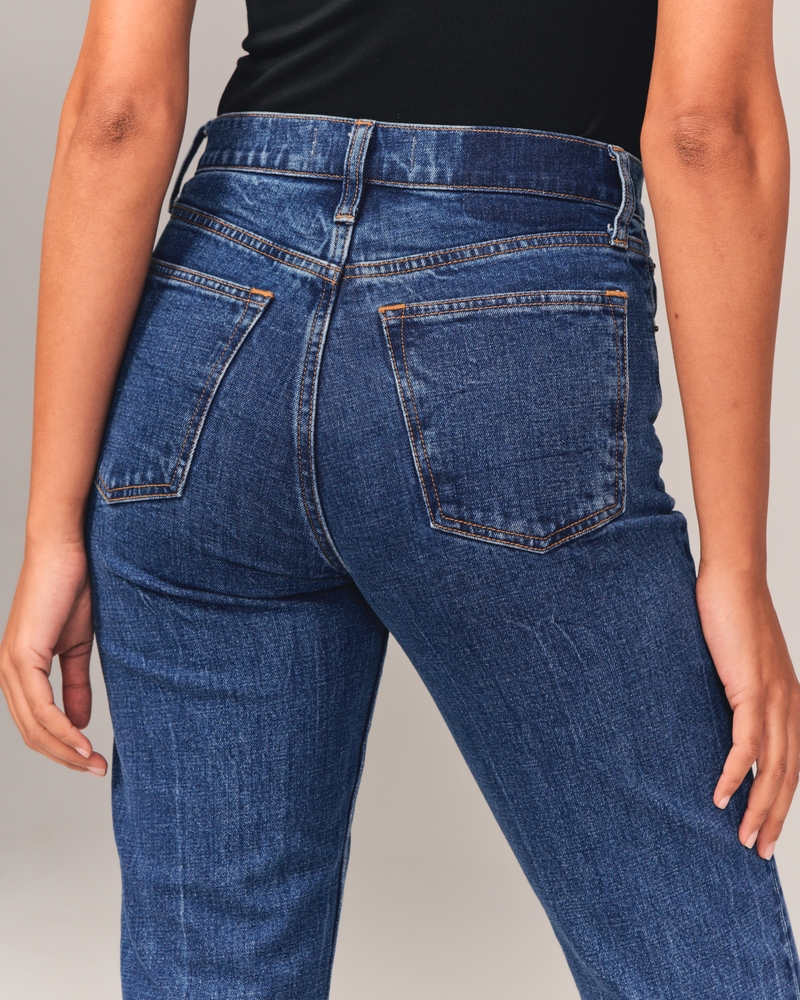 Femme Jean Mom à taille haute, Femme Bas