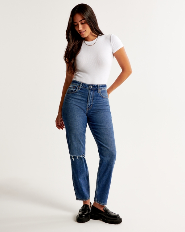 Jean mom taille haute bleu POLLY – F.A.M JEANS