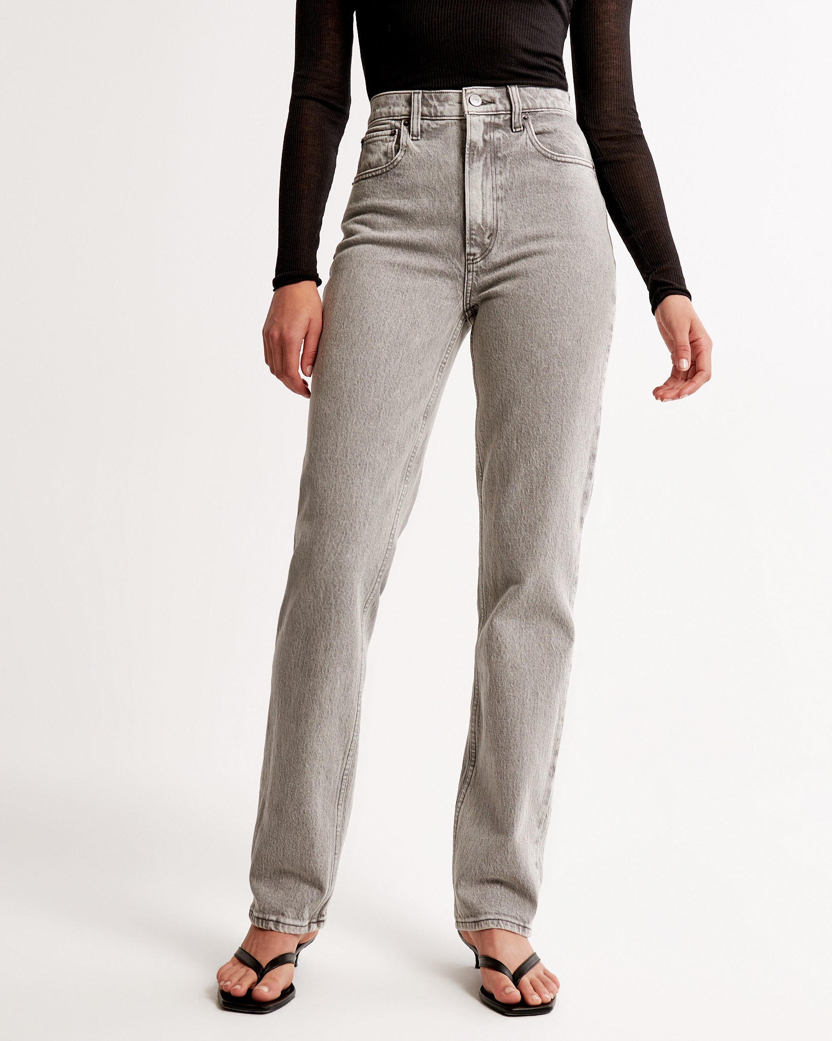 Abercrombie Grey shops 90s Straight Ultra High Rise Jeans