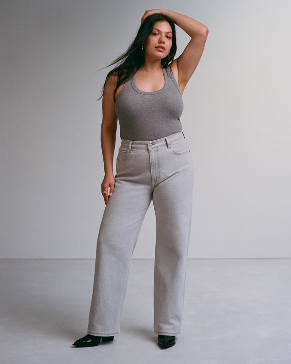 Curve Love High Rise 90s Relaxed Jean, Icy Grey