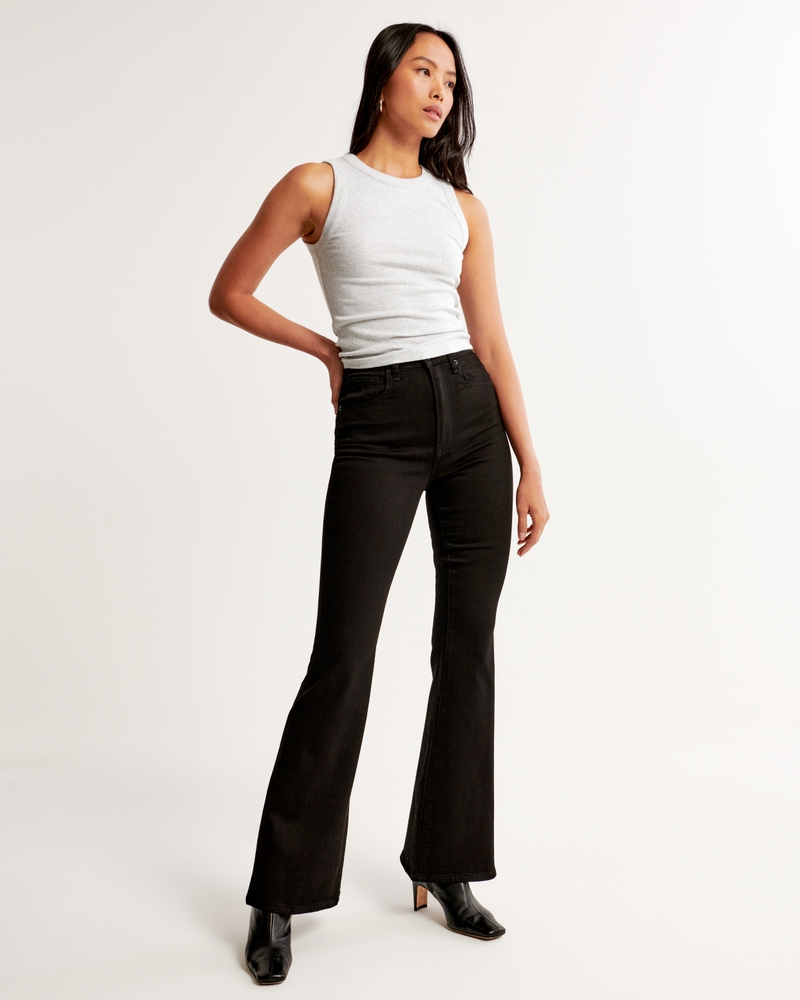 Women's High-Rise Black Flare Jeans, Women's Clearance