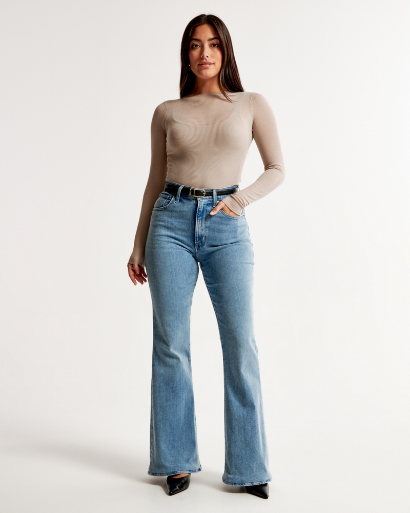 Women's Curve Love Ultra High Rise Stretch Flare Jean, Women's Bottoms
