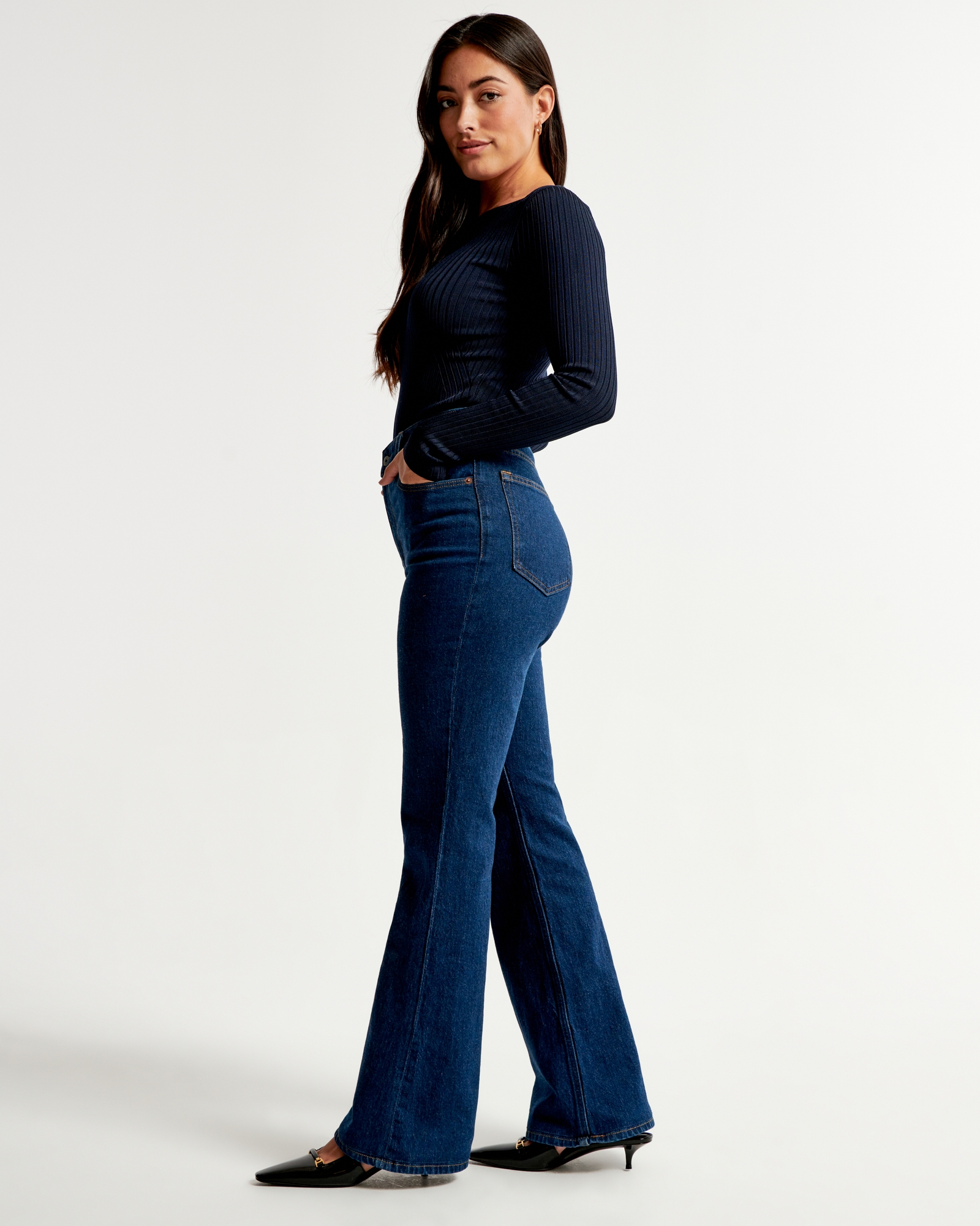 Women's Curve Love High Rise Vintage Flare Jean, Women's Bottoms