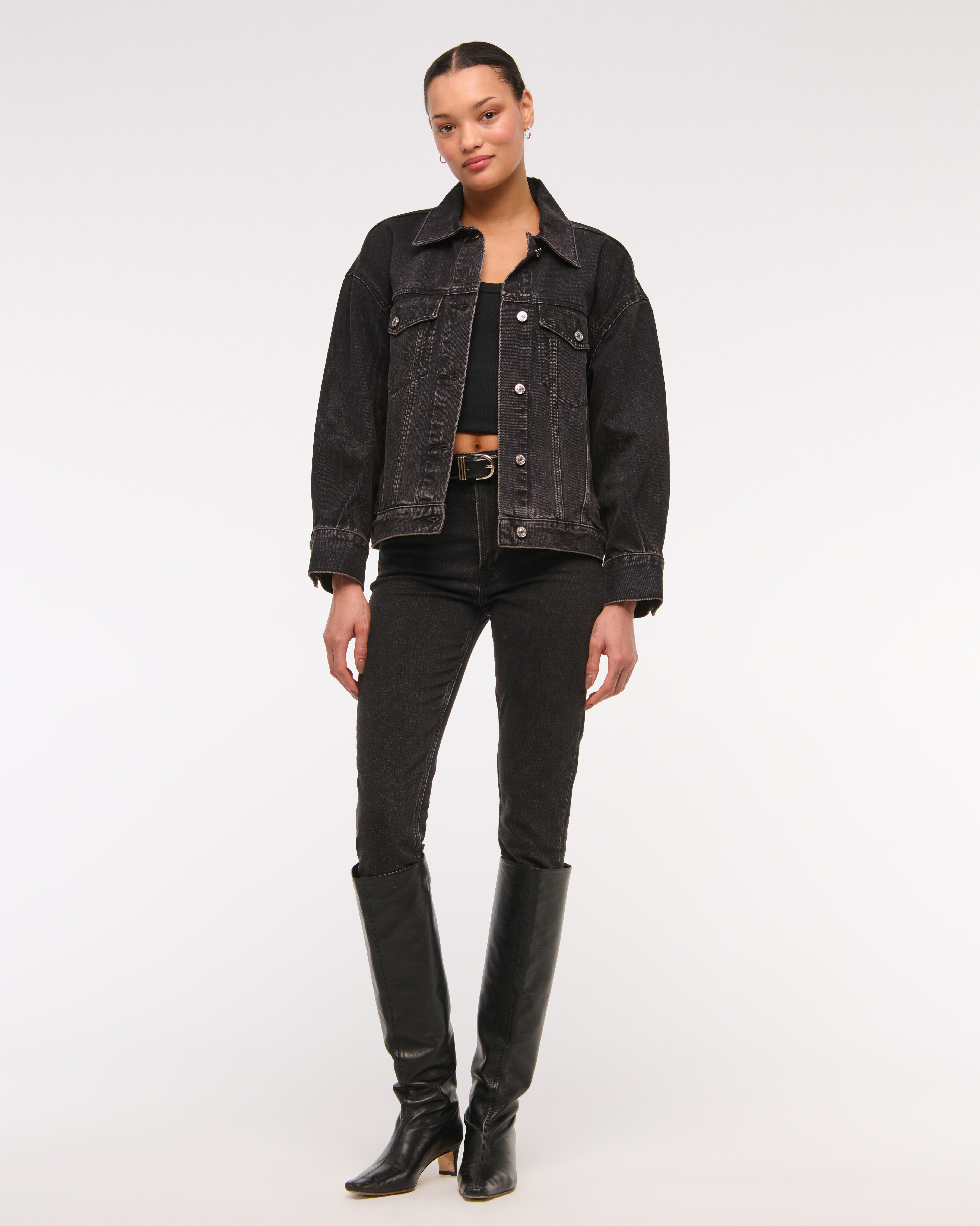 Abercrombie & Fitch High Rise Skinny Jean In Black