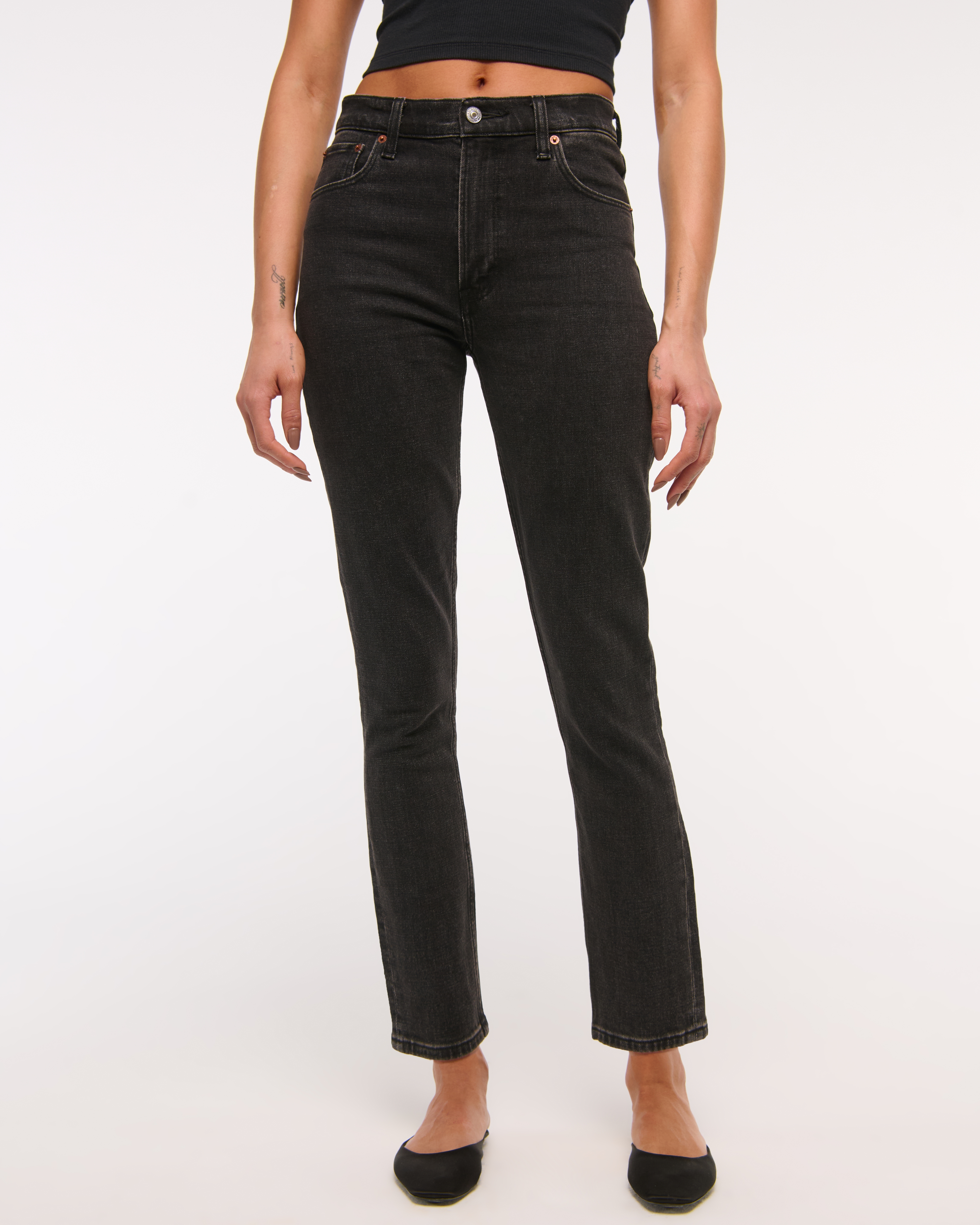 Abercrombie & Fitch High Rise Skinny Jean In Black