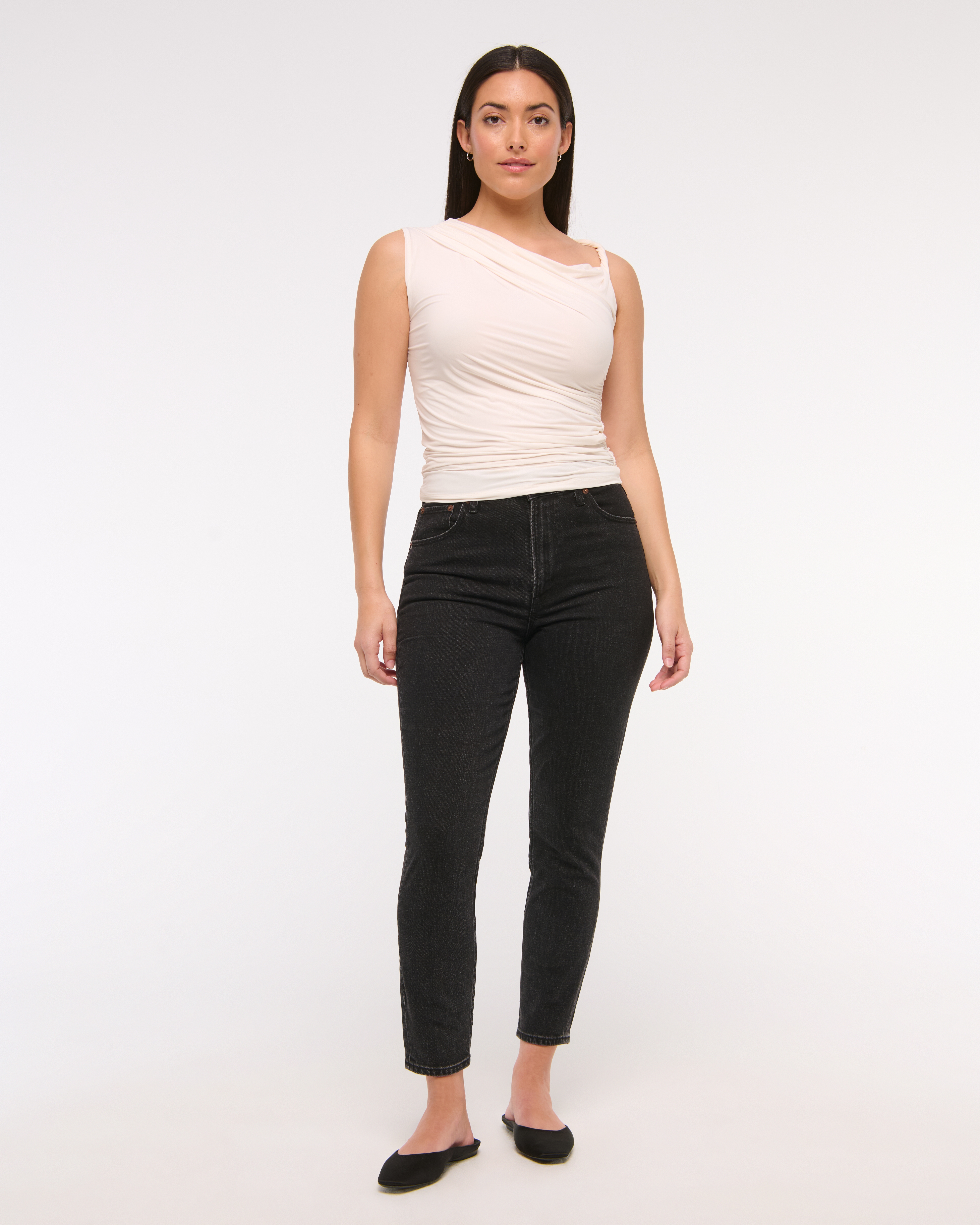 Abercrombie & Fitch Curve Love High Rise Skinny Jean In Black