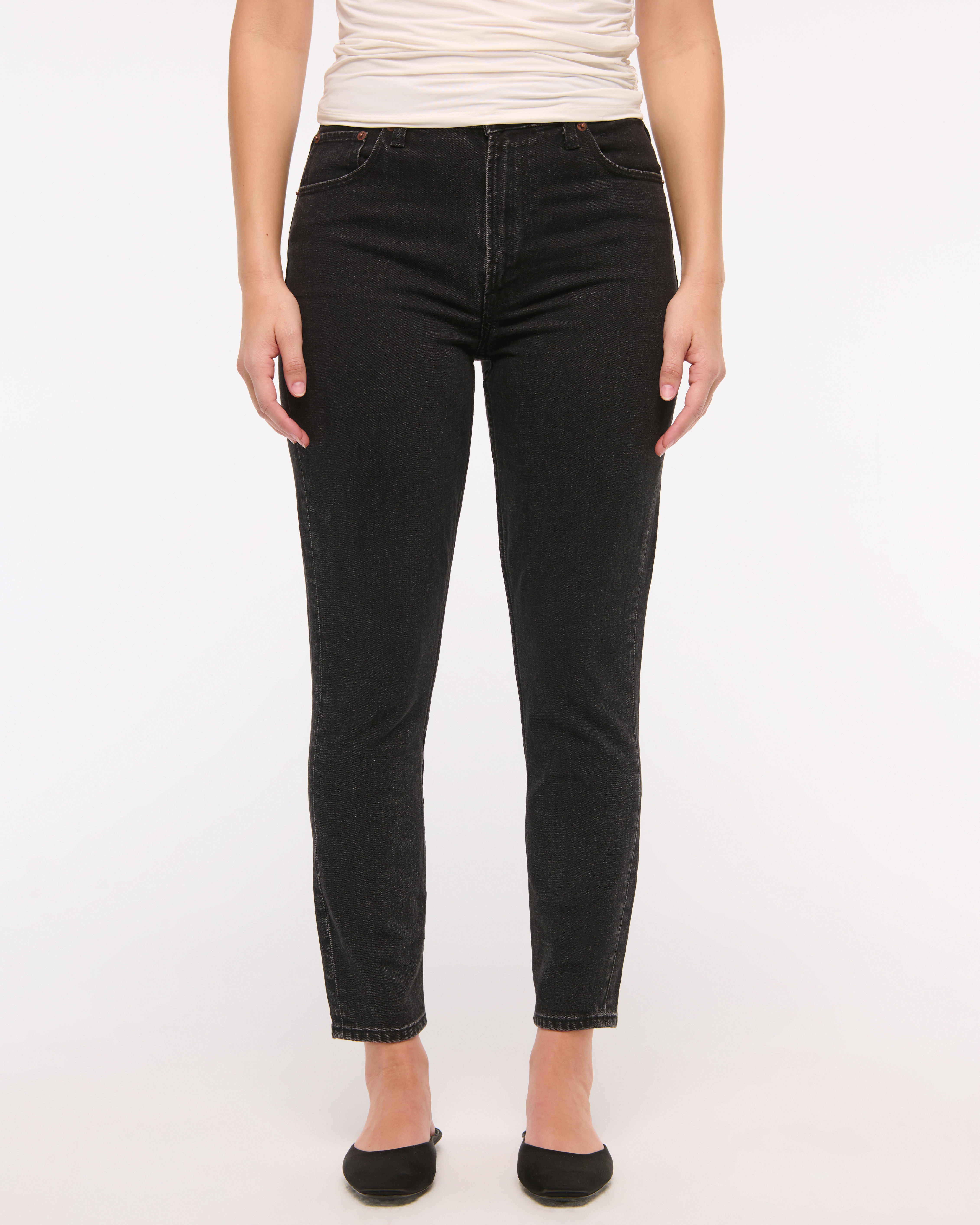Abercrombie & Fitch Curve Love High Rise Skinny Jean In Black