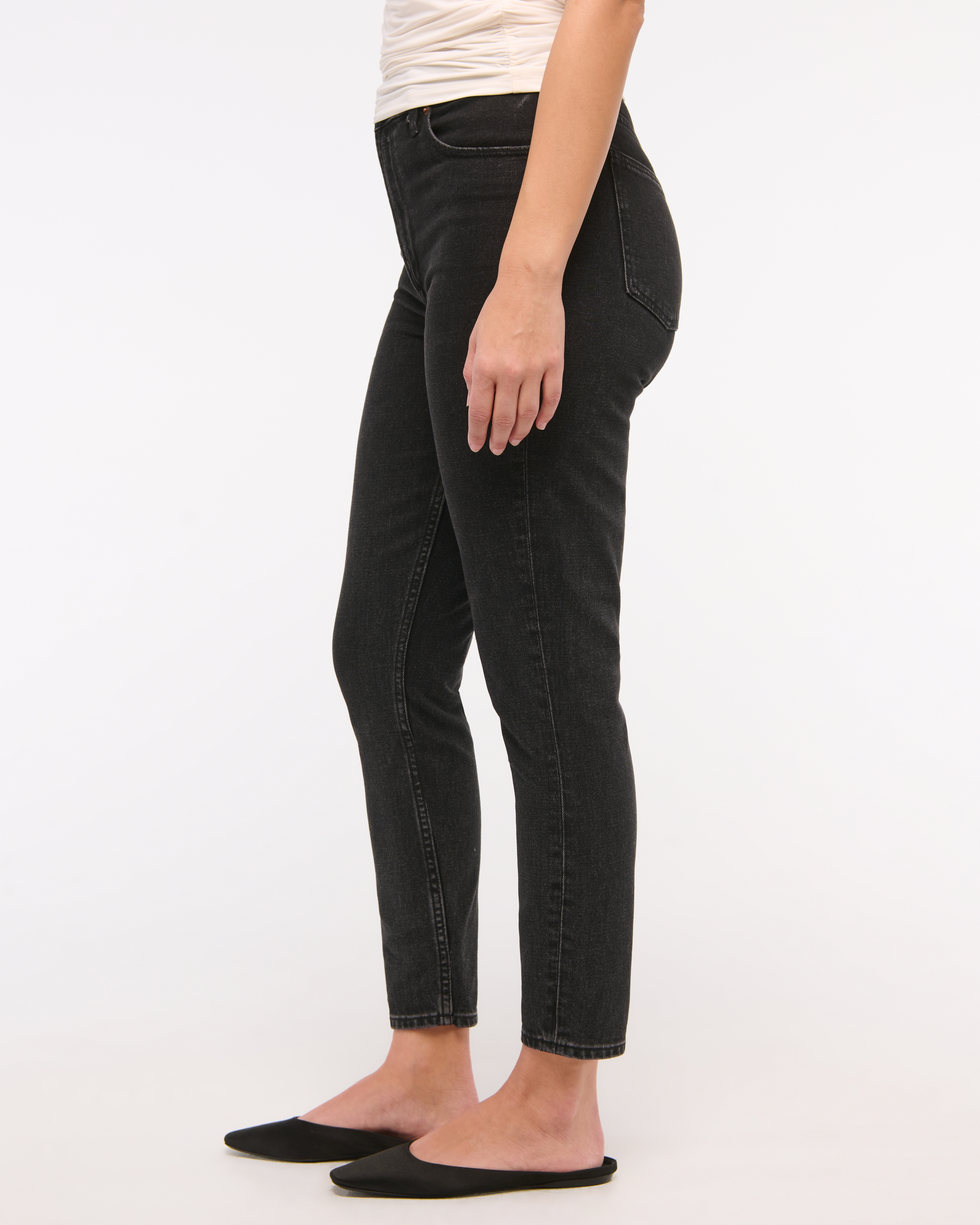 Abercrombie & Fitch Curve Love High Rise Skinny Jean In Black