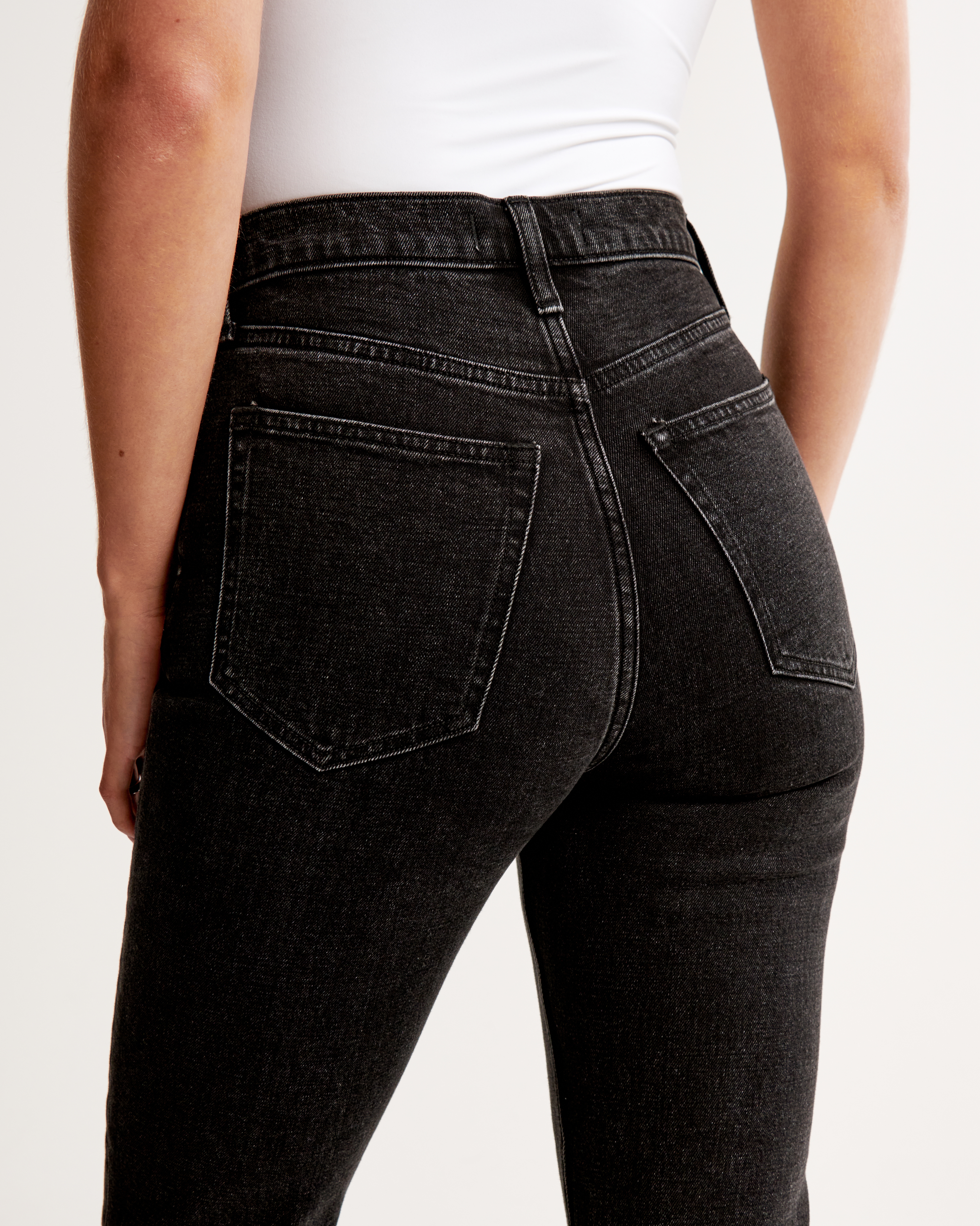 Ultra high waisted black on sale jeans