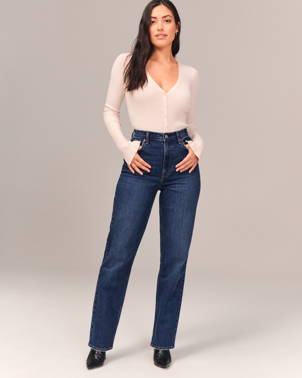 Mujer Jeans ceñidos rectos y tiro superalto Curve Love noventero, Mujer  Recién llegados