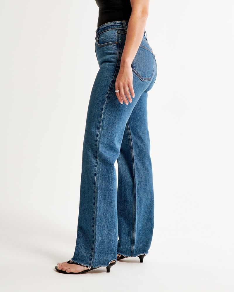 Voncos High Rise Jeans for Women Vintage Relaxed Fit Denim Pants