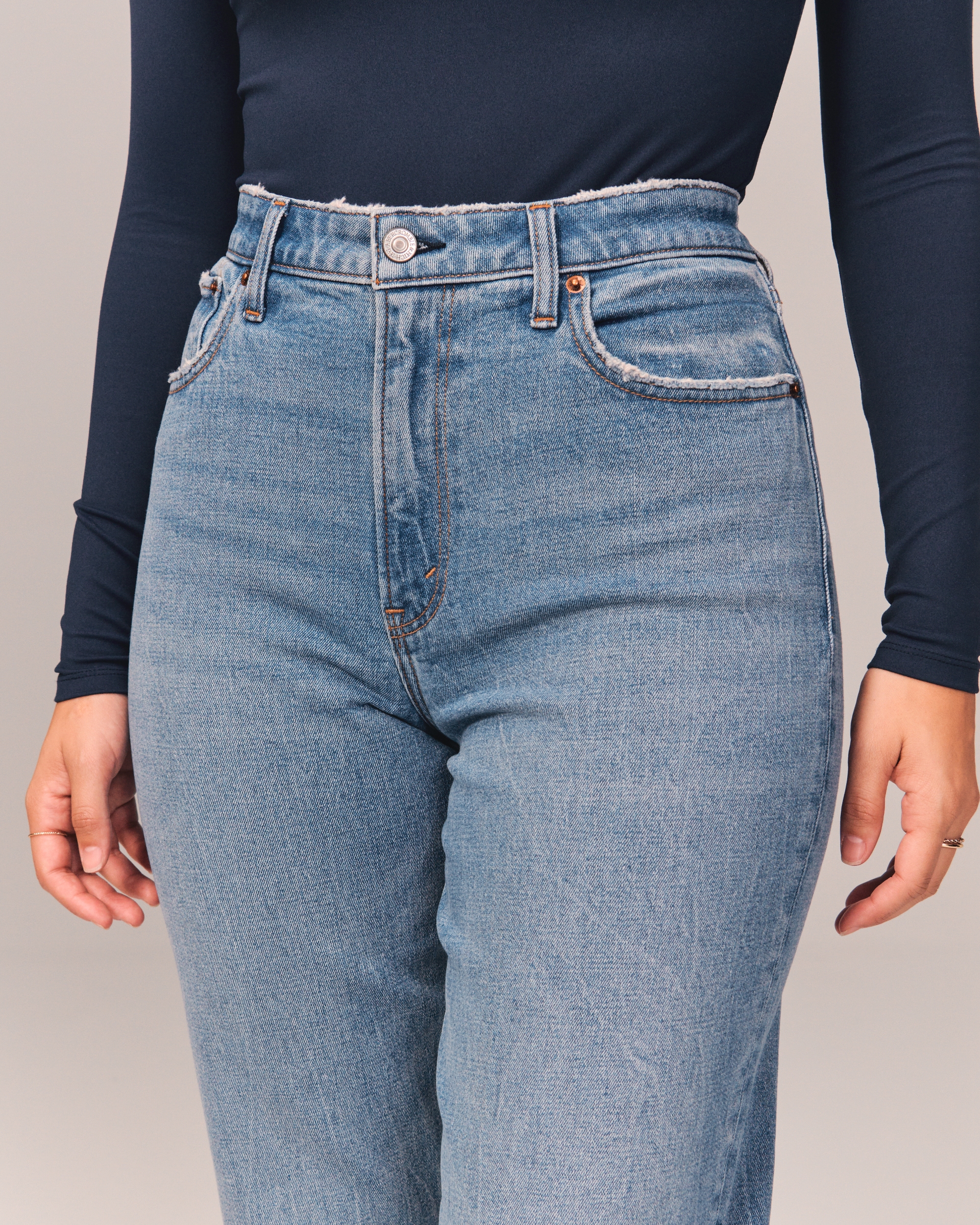 Abercrombie ripped high sale rise mom jeans