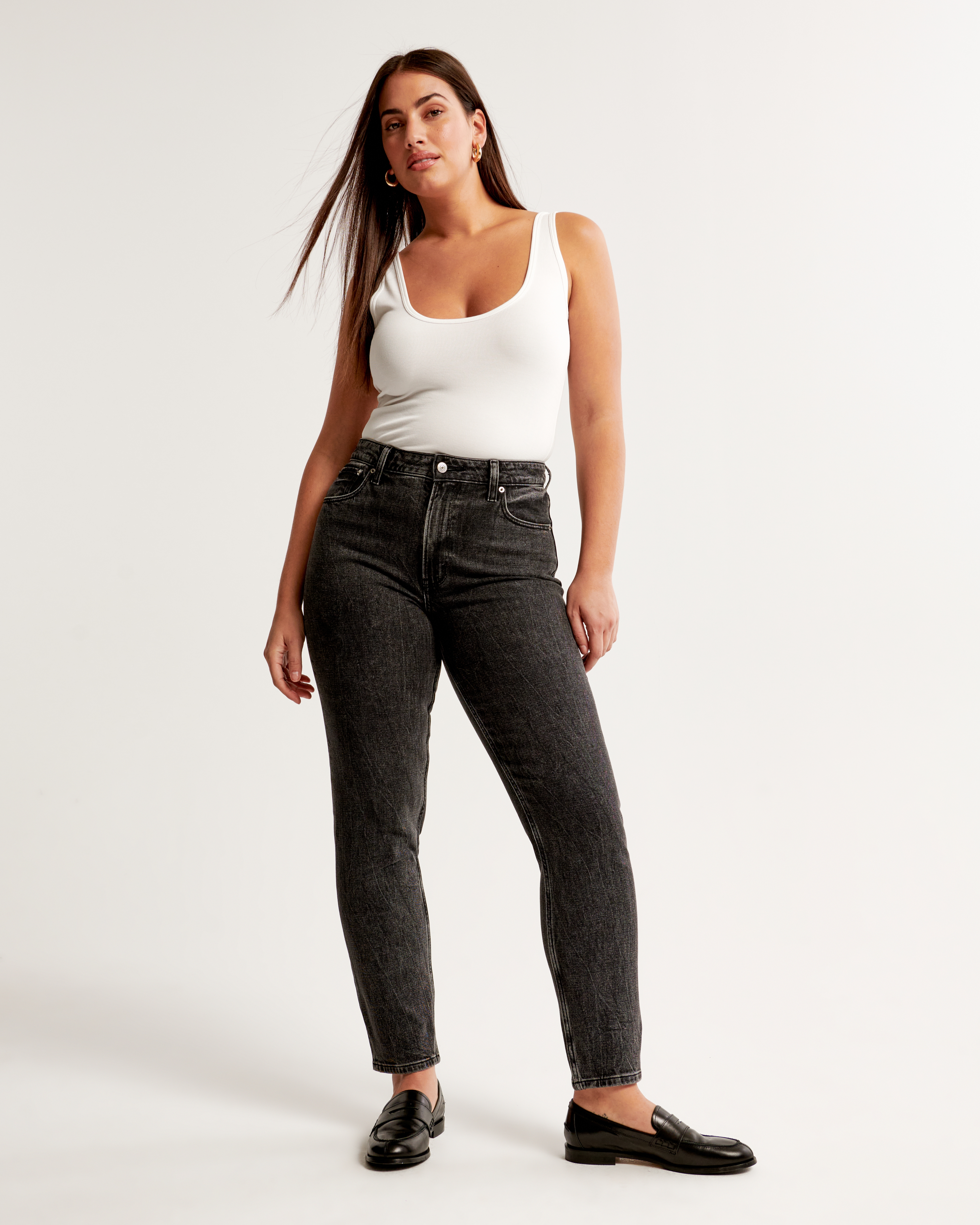 Black high outlet waisted mom jeans