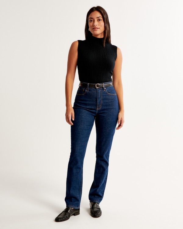 Curve Love Ultra High Rise 90s Slim Straight Jean, Super Dark