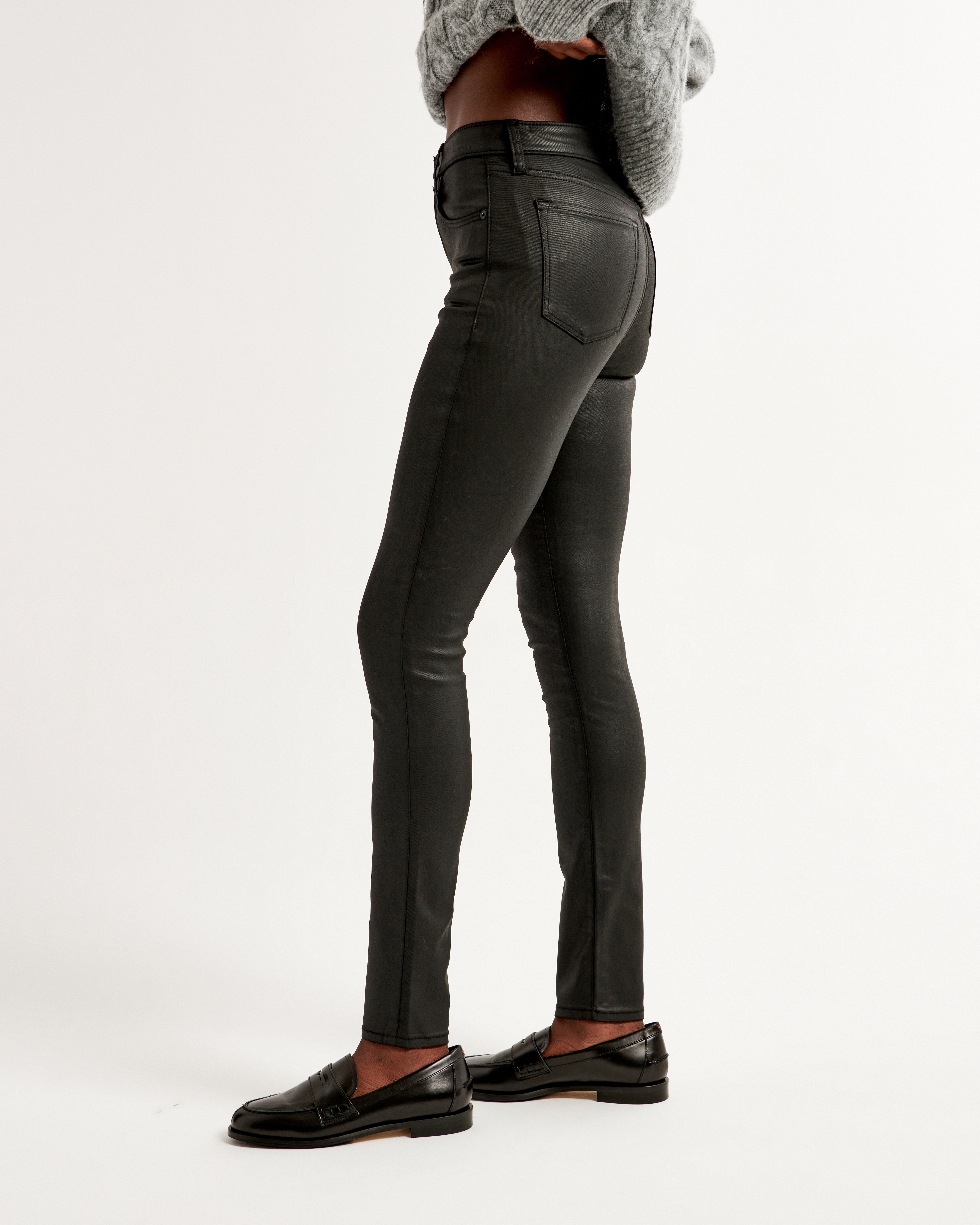 Super high rise sales black skinny jeans