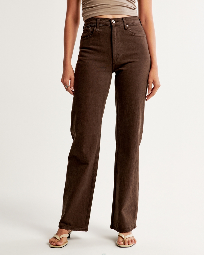 Women's Brown Coloured High Rise 90s Jean