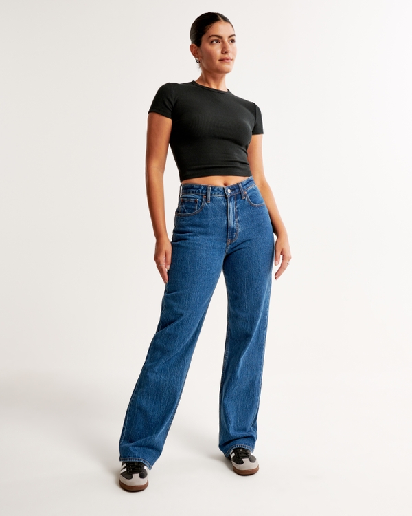 Curve Love High Rise 90s Relaxed Jean, Dark