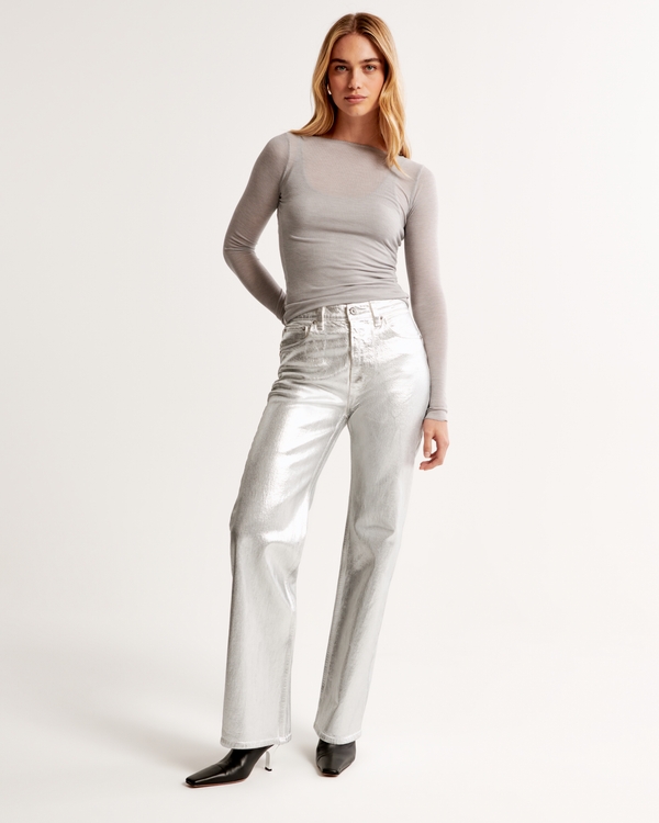 High Rise 90s Relaxed Jean, Silver