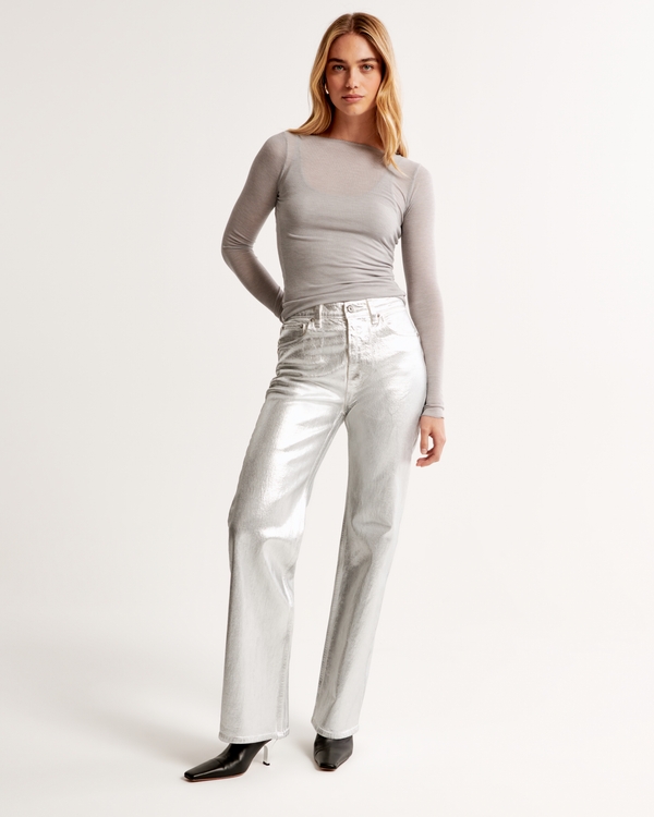 High Rise 90s Relaxed Jean, Silver view 1