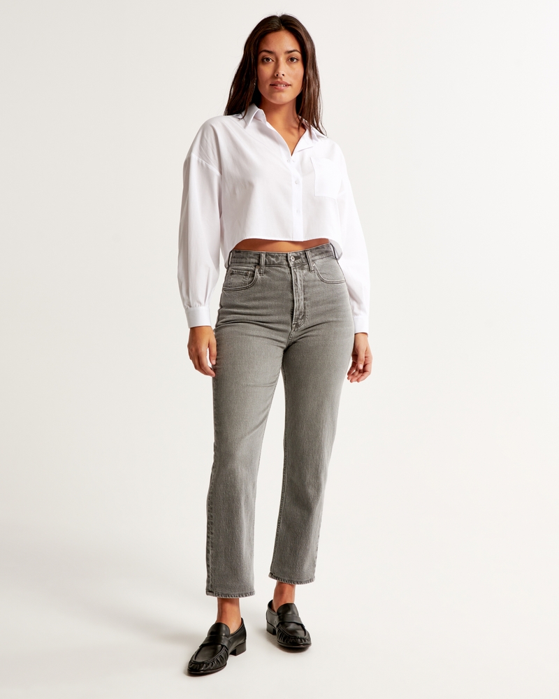 Abercrombie + Curve Love Ultra High Rise Ankle Straight Jean